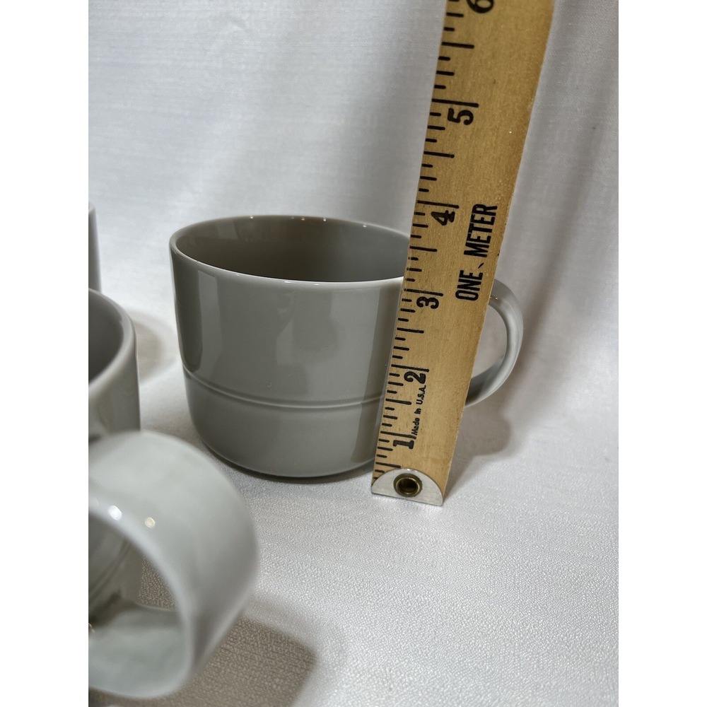 3 Crate & Barrel AARON PROBYN Light Gray Coffee Tea Mugs - Picture 8 of 9